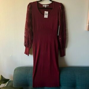 Absolutely Famous Red Sweater Dress - Medium NWT